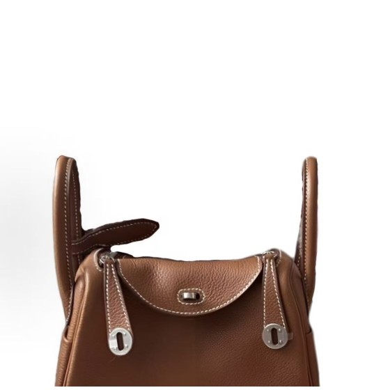 HERMES Lindy 19 Silver clasp Handbag 19 Women\'s gold Brown